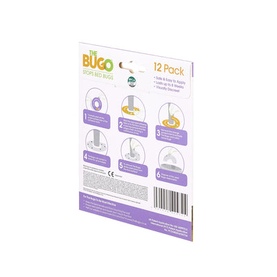 The Bugo - Bed Bug Sticky Rings - Place Around Bed Legs & Catch Bed Bugs (Pack of 12)