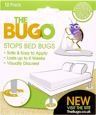 The Bugo - Bed Bug Sticky Rings - Place Around Bed Legs & Catch Bed Bugs (Pack of 12)