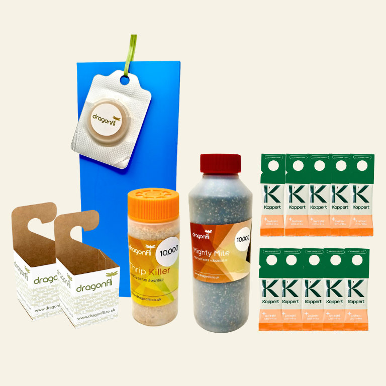 Thrip Control Bundle: Select From Swirskii Or Cucumeris Predators (Bundles Include Mighty Mites, Thrip Sticky Traps & Distribution Boxes)