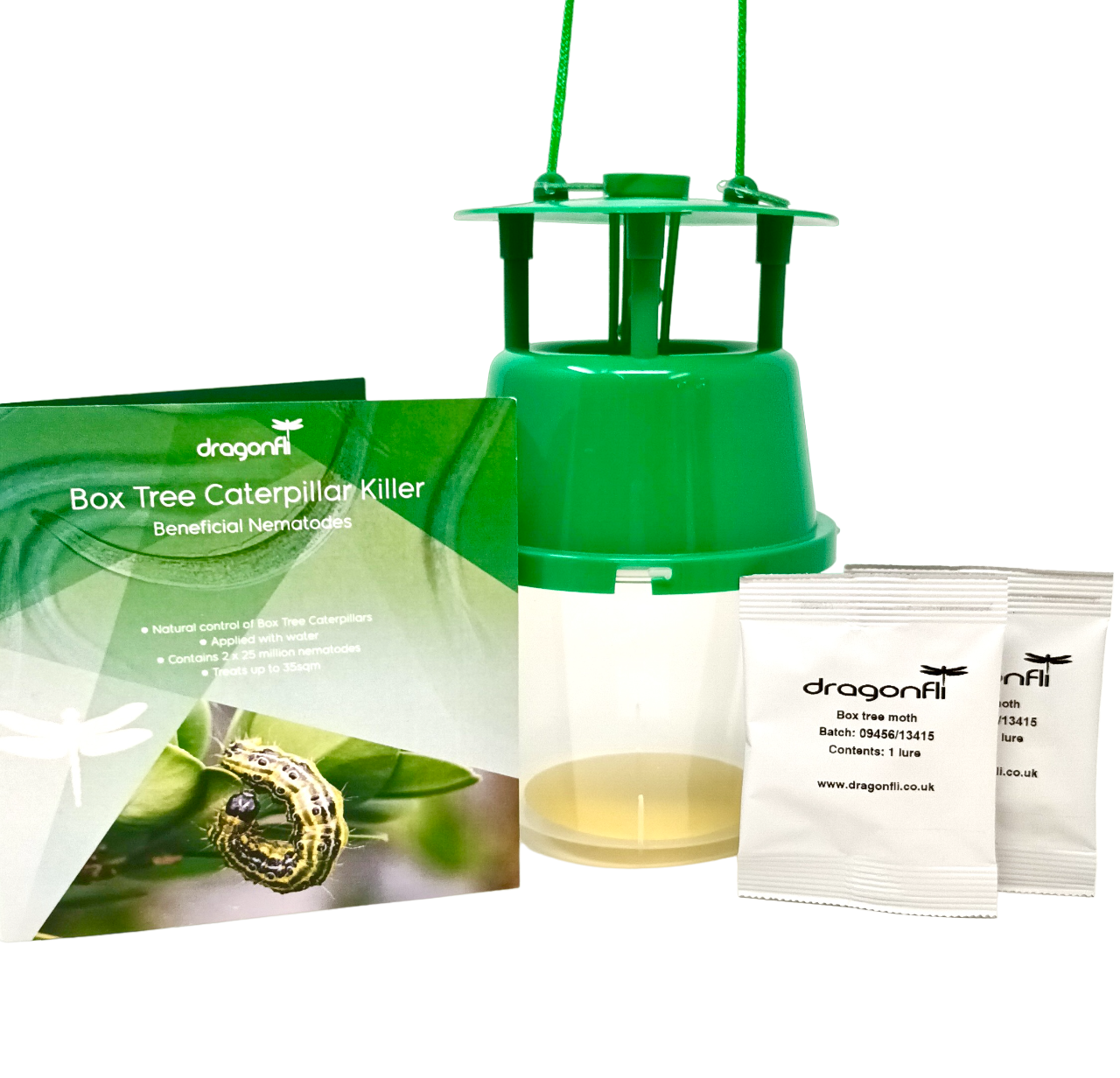 Box Tree Insecticide Box Tree Caterpillar Nematodes & Box Tree Moth Trap Bundle - Dragonfli