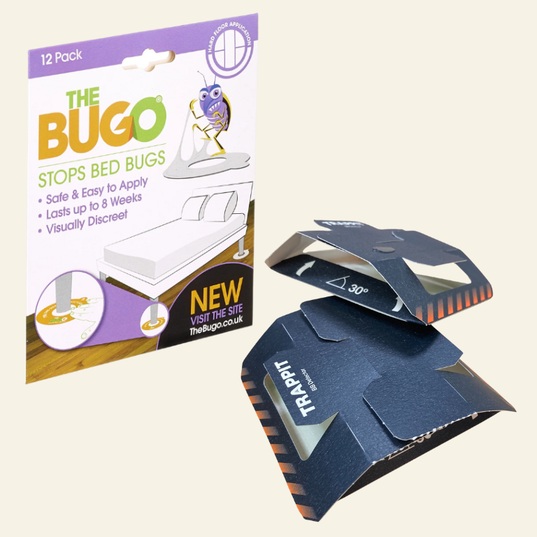 Bed Bug Bundle: Bugo Bed Bug Sticky Rings (12 Pack) + Trappit Bed Bug Traps (2 Pack)