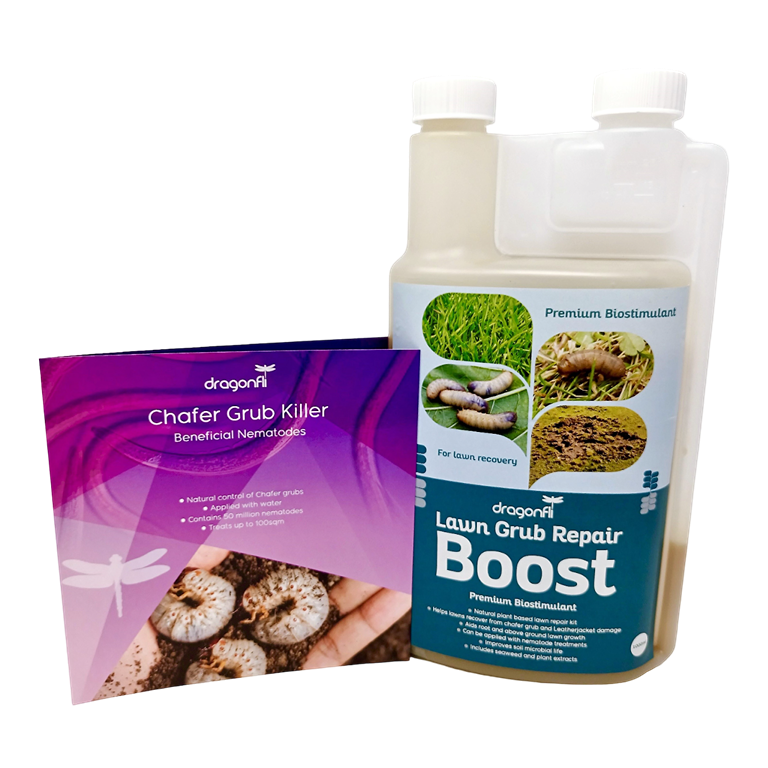 Chafer Grub Control & Recovery Bundle: Chafer Grub Killer Nematodes + Lawn Grub Repair Boost